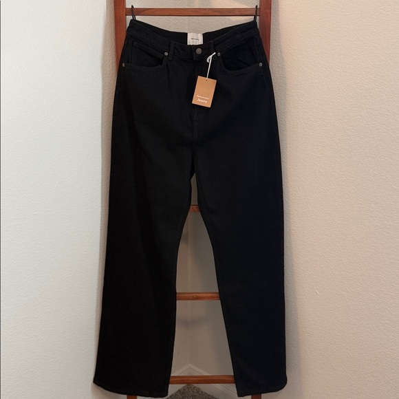 Reformation Pants - Reformation Wilder Stretch High Rise Wide Leg Jeans NWT in Black Size 32